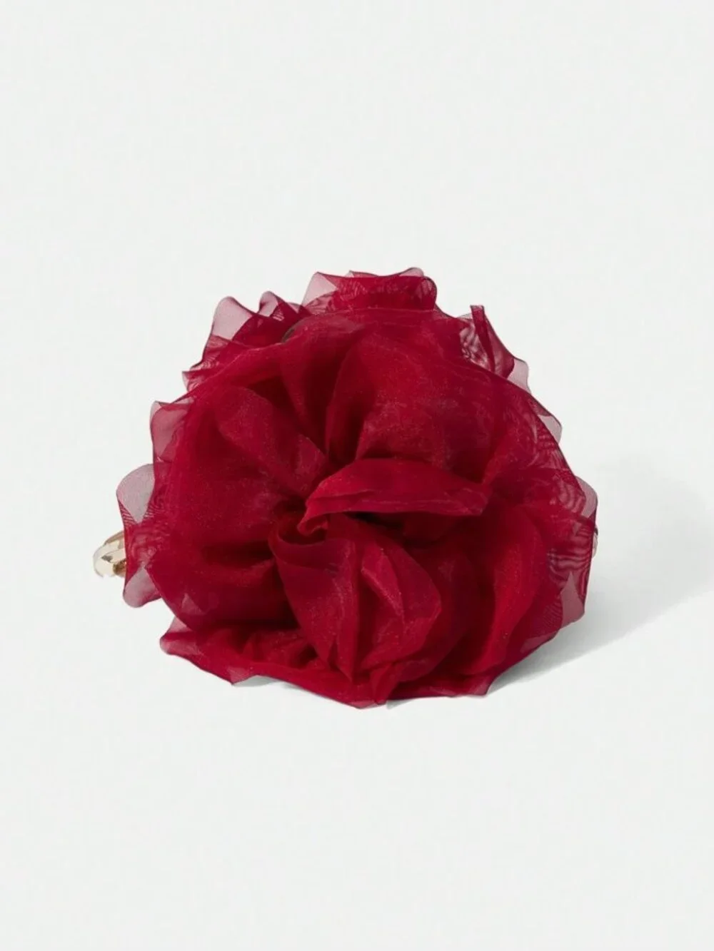 Red Rose Flower Hair Claw Clip